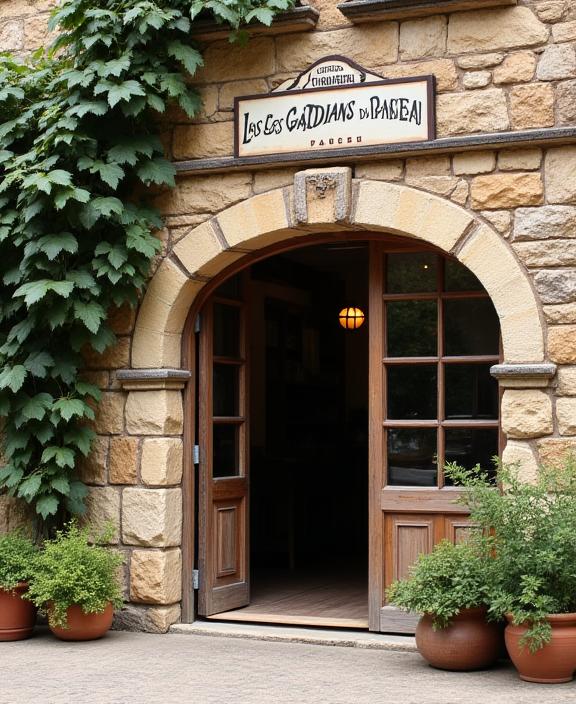 Facade rustique de la fromagerie Les Gardiens du Plateau, une bâtisse en pierre ancienne.